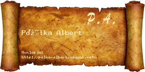 Pálka Albert névjegykártya